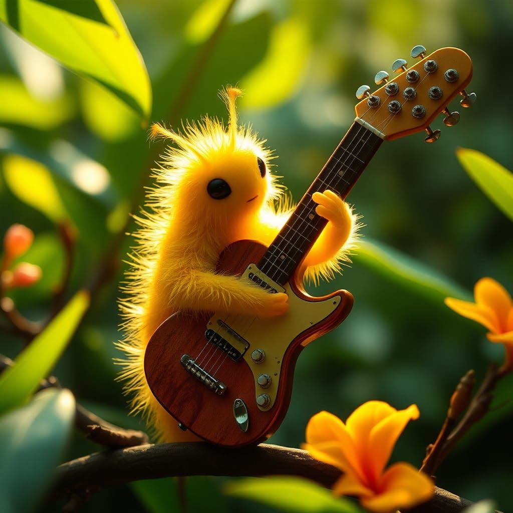 Fuzzy Caterpillar Blues: A Cinematic Film Still