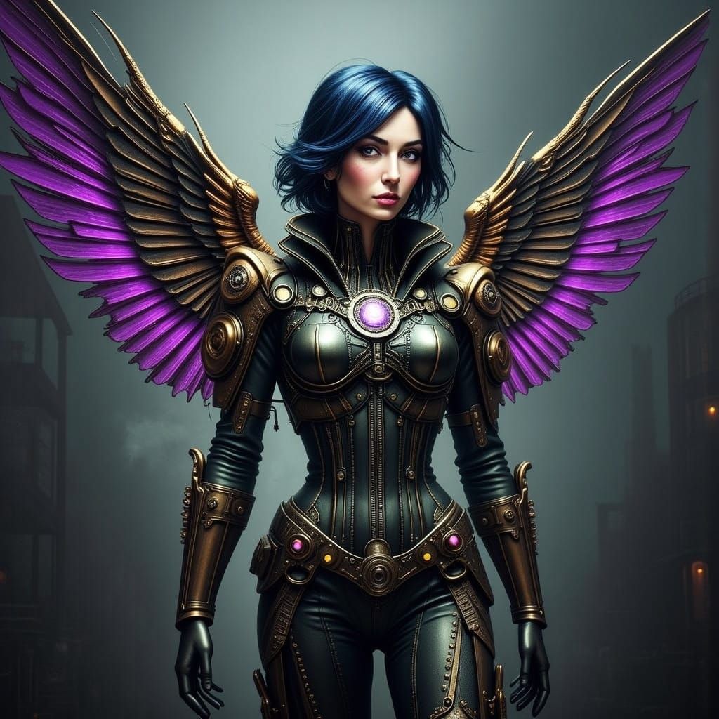 Futuristic Flying Cityscape at Sunset