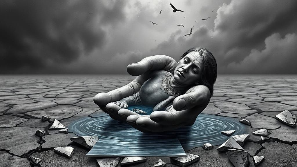 Raven Guides Soul Through Gray Tones