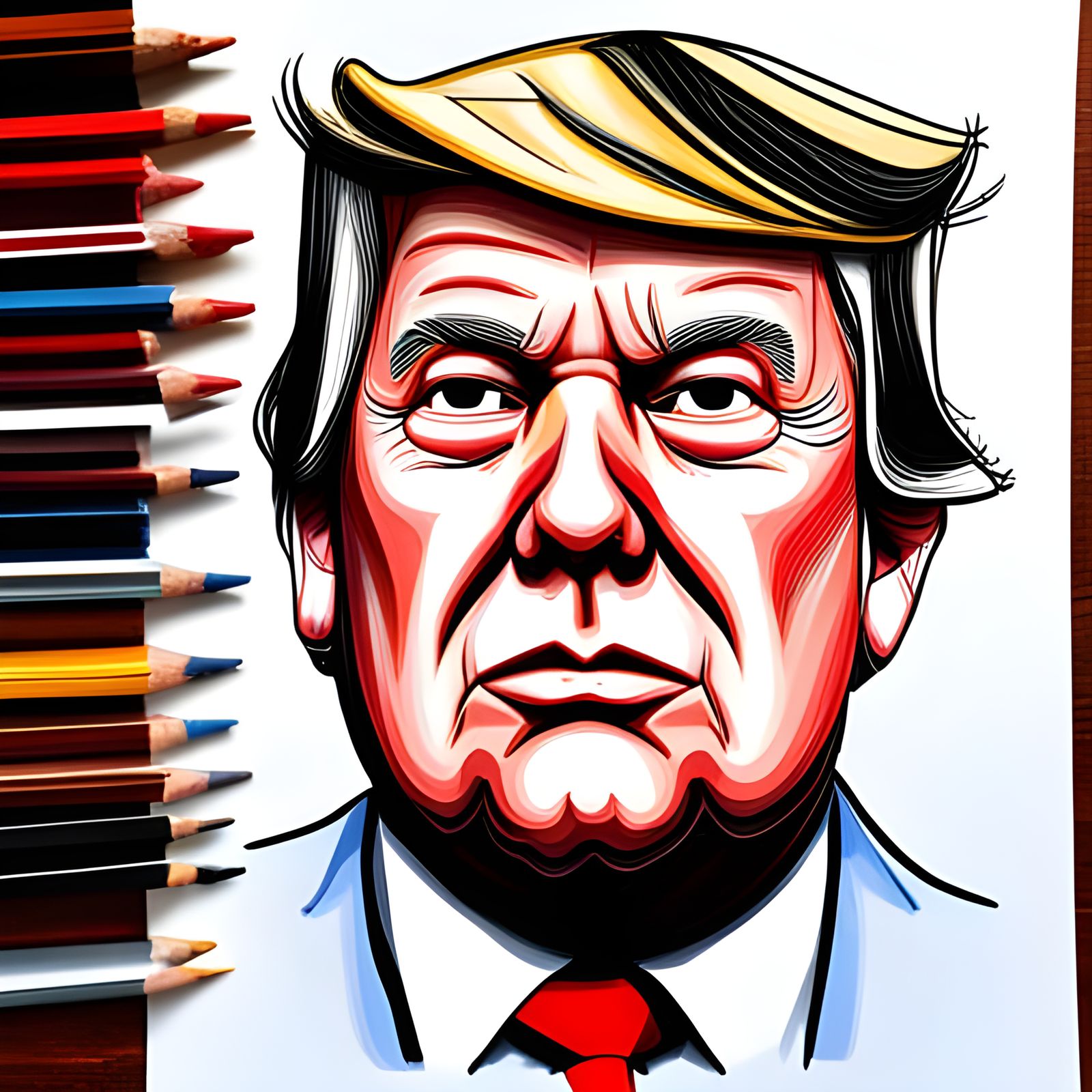 Color Pencil Drawing of Donald Trump