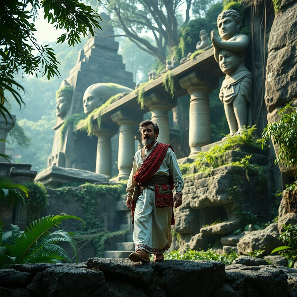 Miniature Explorer in Grand Lost Civilization Ruins