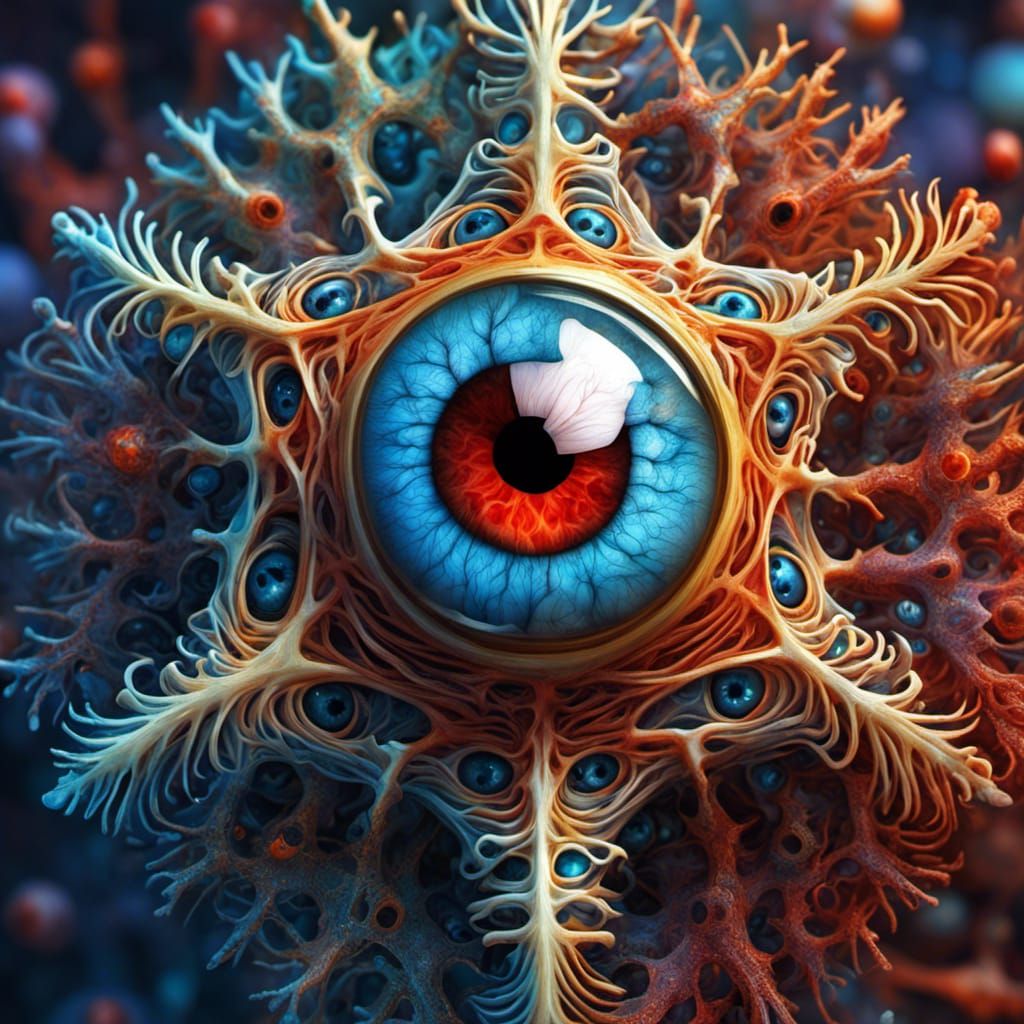 Surreal Macro Art of Eyeball Interior Worlds in Iridescent C...