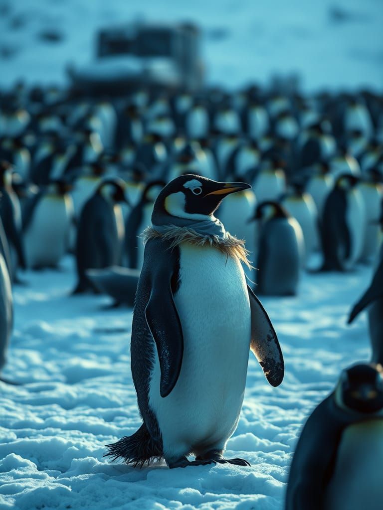 Revived Penguin in a Frozen Colony