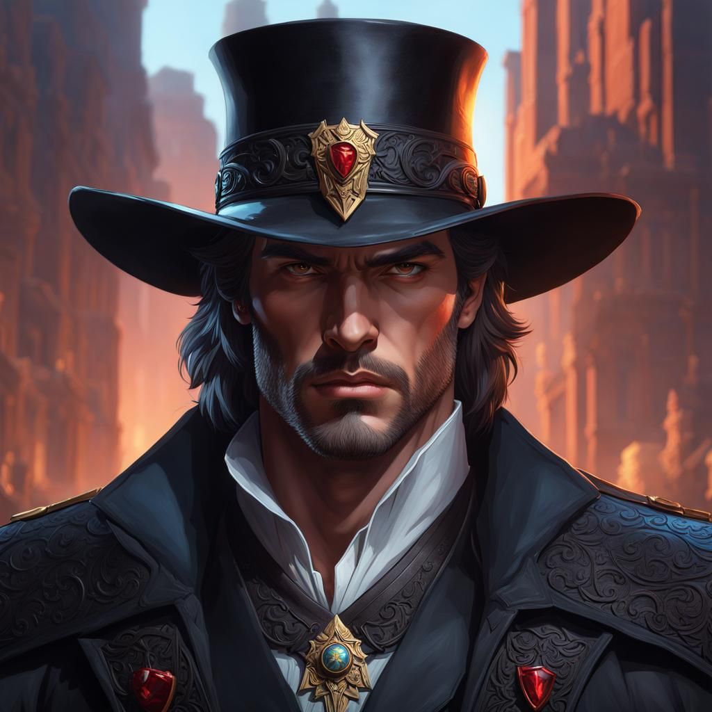 FBI Vampire Hunter Portrait in Hyperdetailed Style