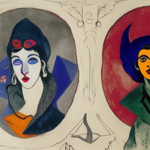 Vampire Archangel Flying to the Moon