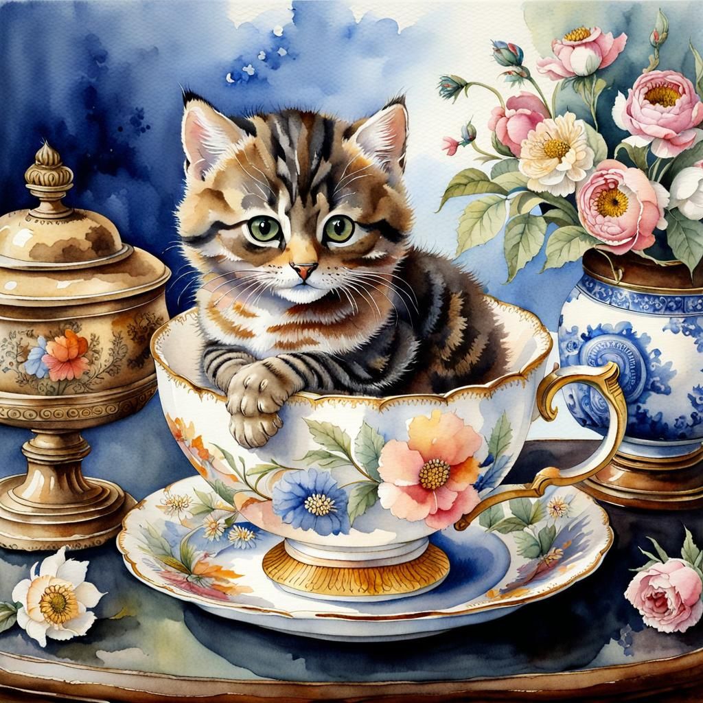 Tabby in a Teacup