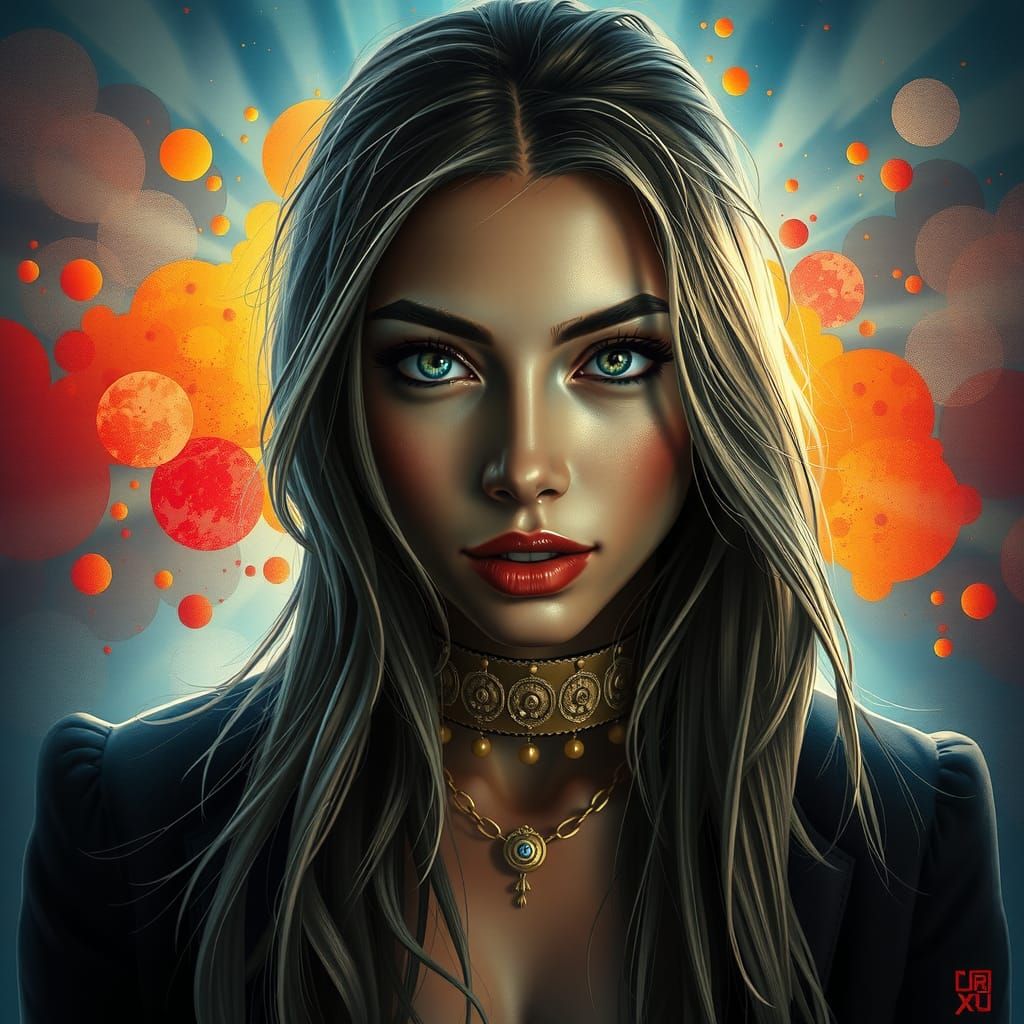 Horror Mirror Reflection: Hyperrealistic Splash Art Portrait