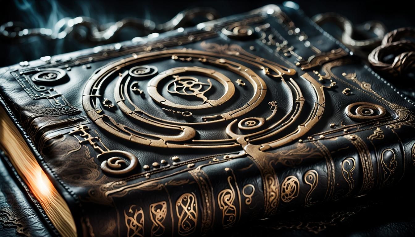 Mystical Ancient Book with Glowing Runes