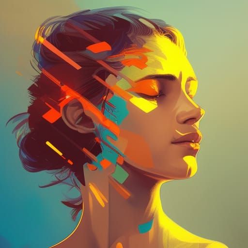 Tropical Portrait in Art Nouveau Style