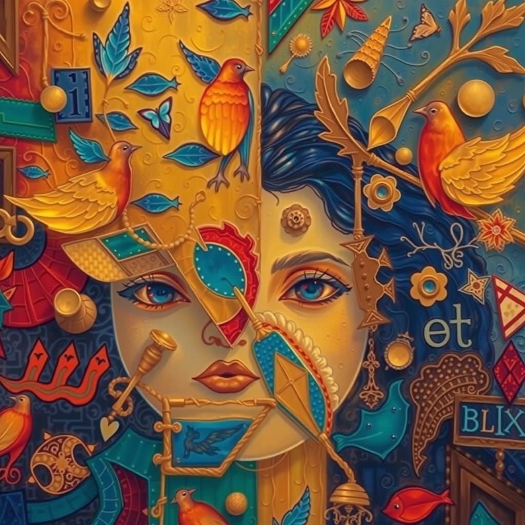 Vibrant Patchwork Quilt Artwork