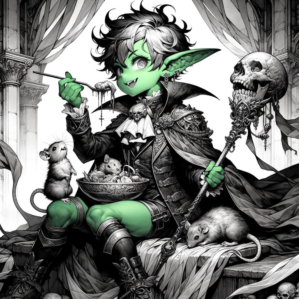 Charismatic Anime Goblin Warlock