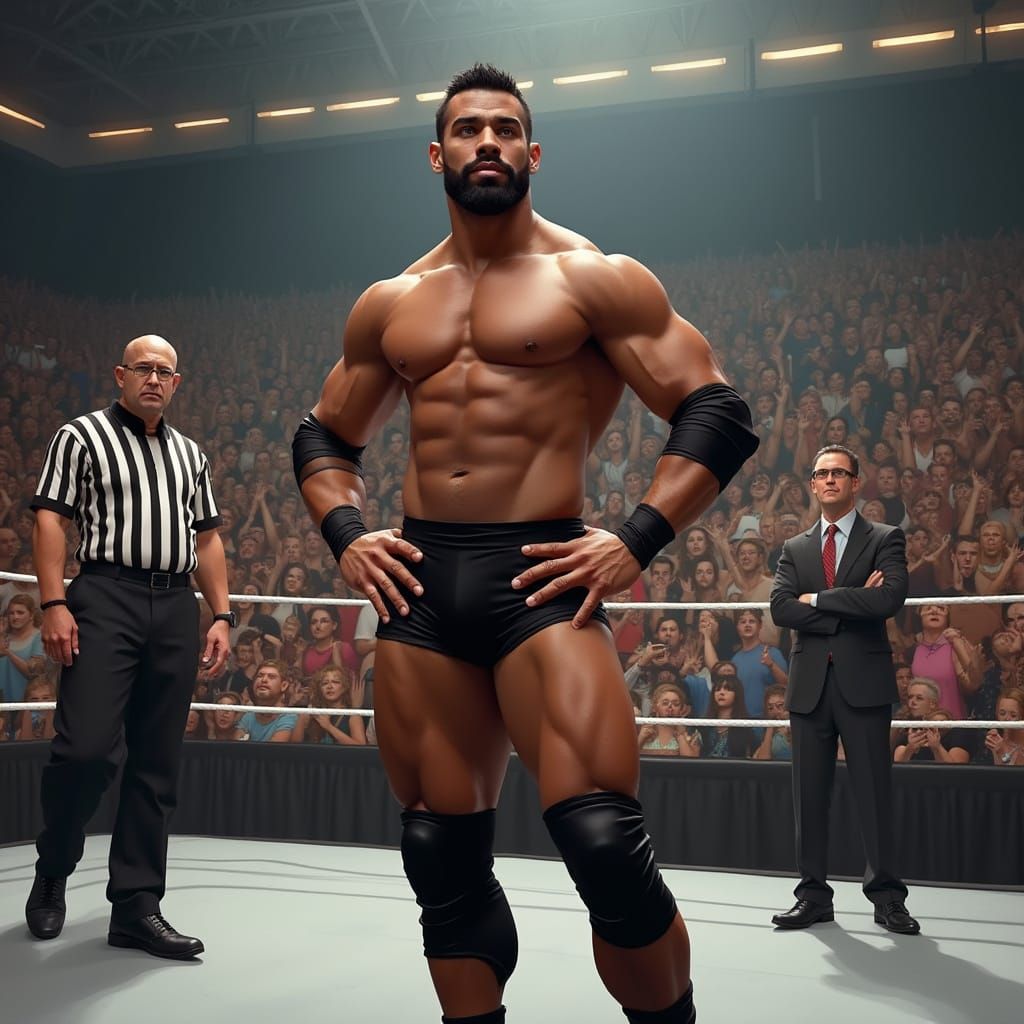 Hyper-Realistic Wrestling Champion in the Spotlight