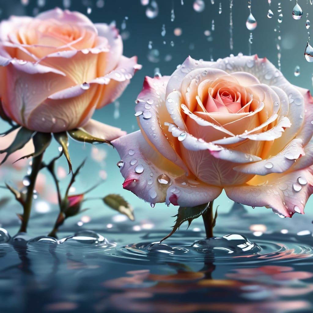 Delicate Water Roses in Ethereal Light