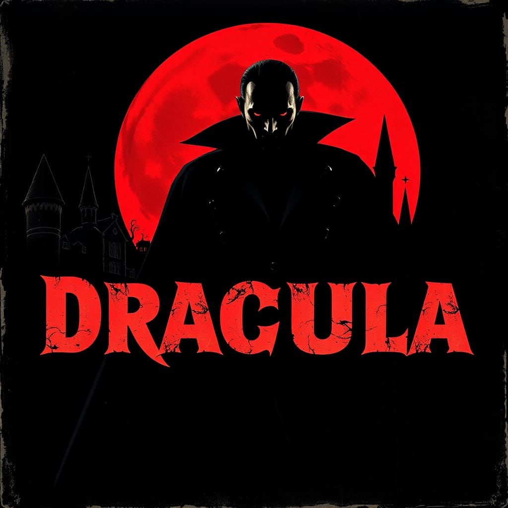 1970s Dracula Movie Poster Gothic Design