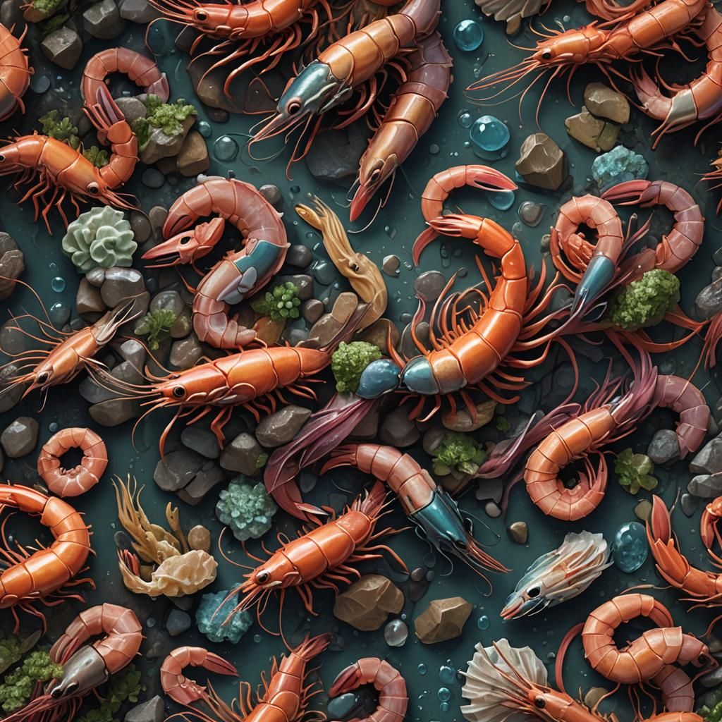 Detailed Buff Shrimp Fantasy Concept Art