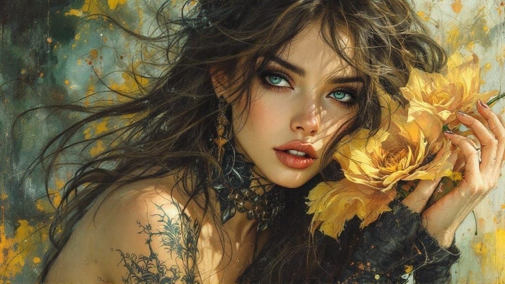 Sensual Fantasy Portrait in Chiaroscuro Style