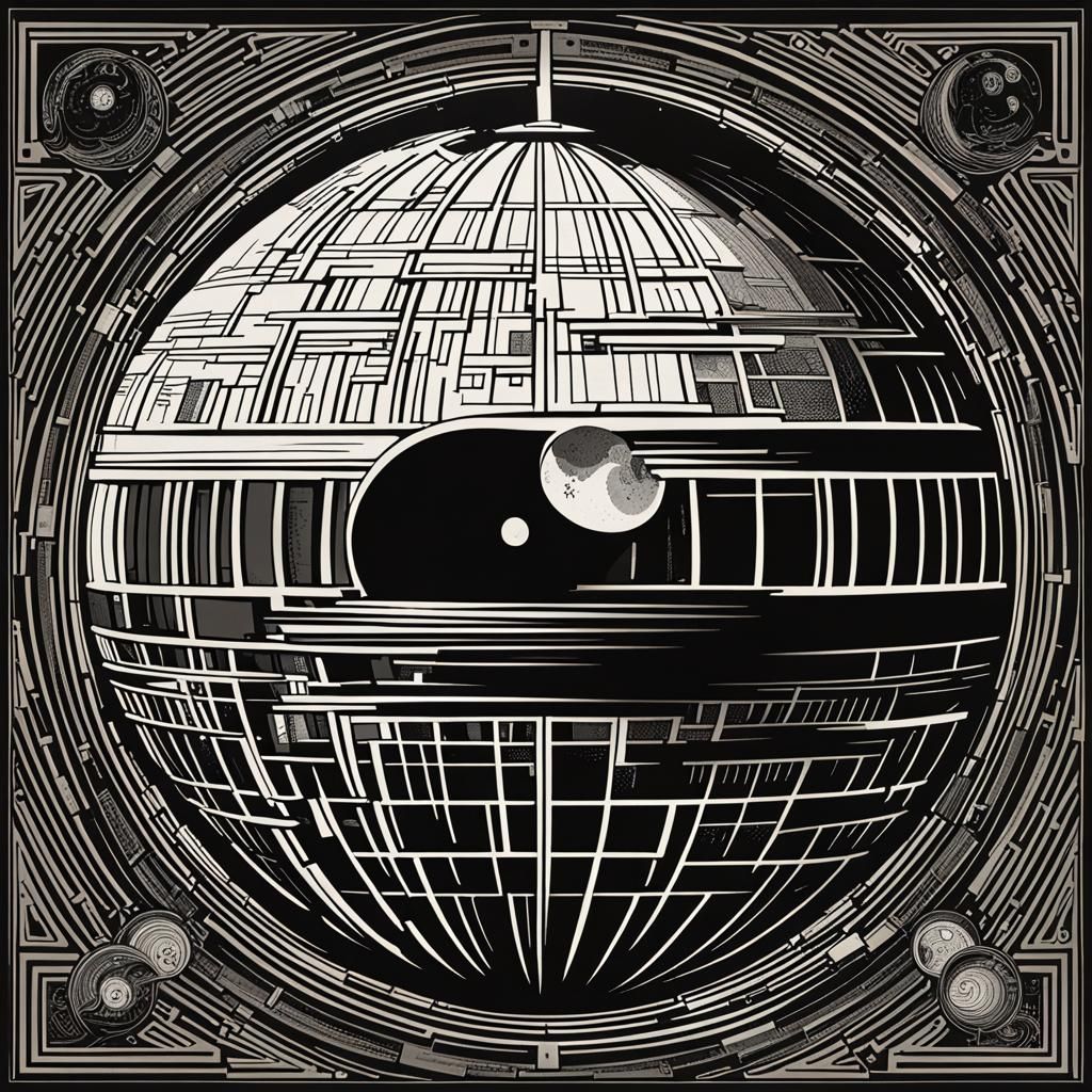 Yin and Yang Death Star Illustration