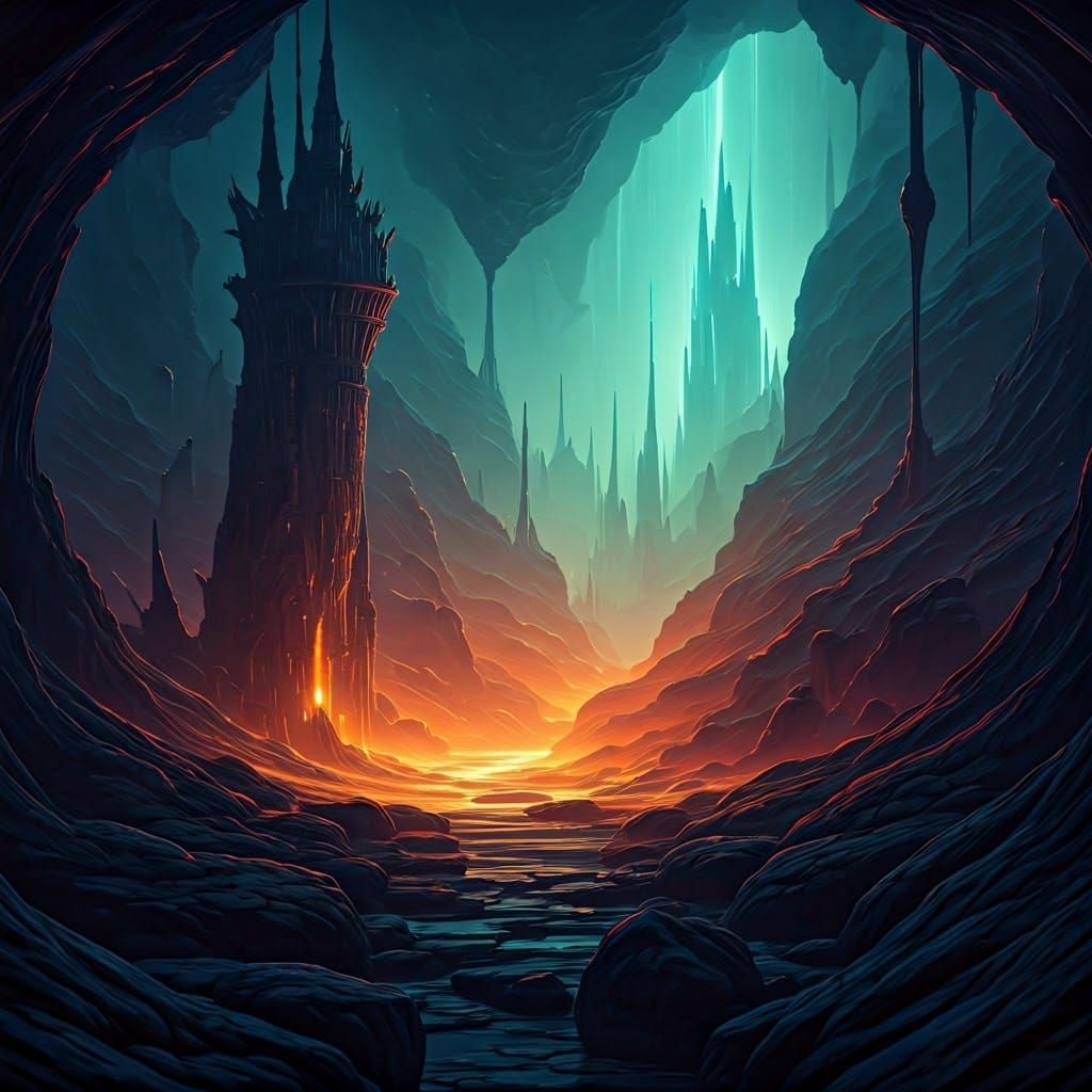 Vibrant 8K Fantasy Landscape Concept Art