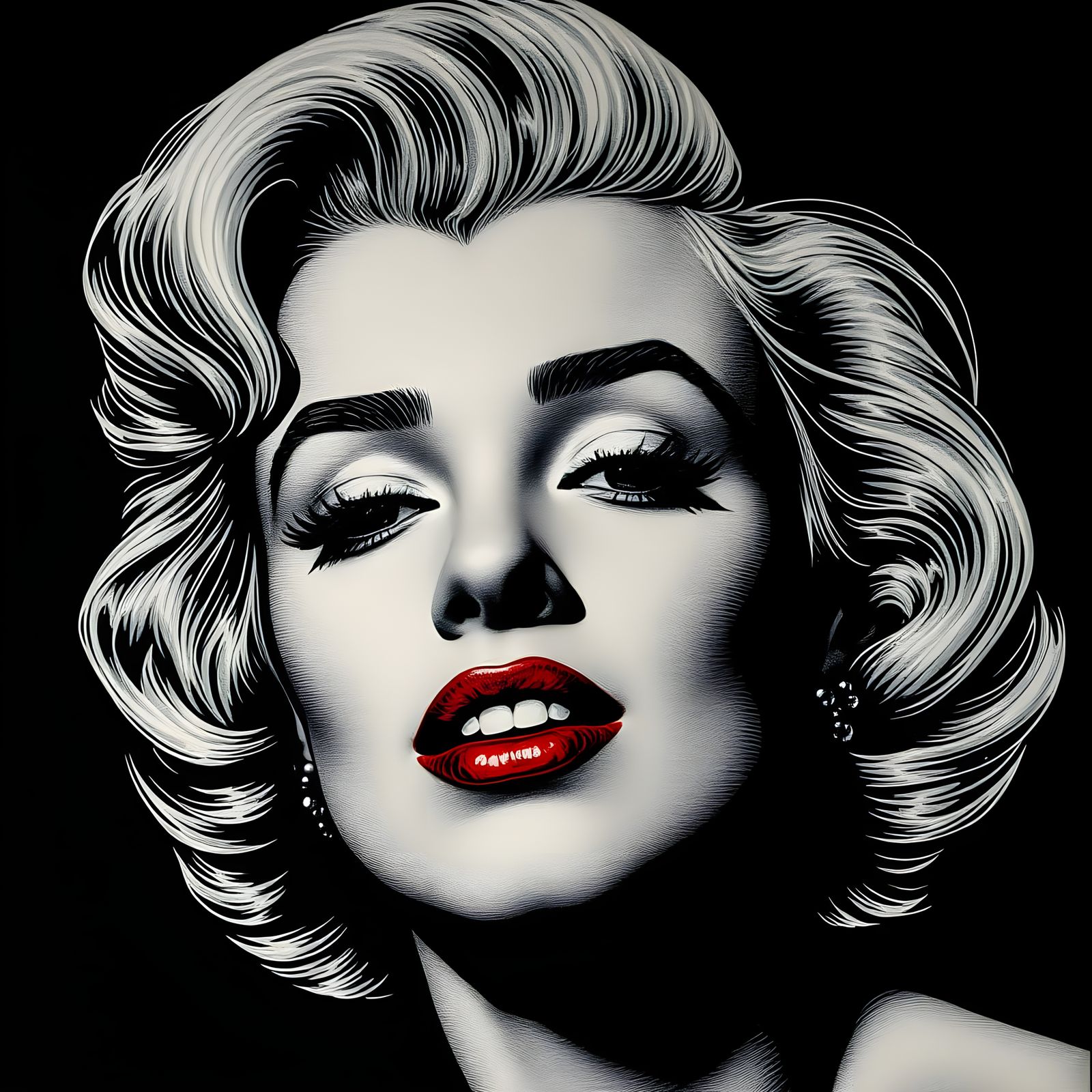 Elegant Portrait of Marilyn Monroe in Art Nouveau Style