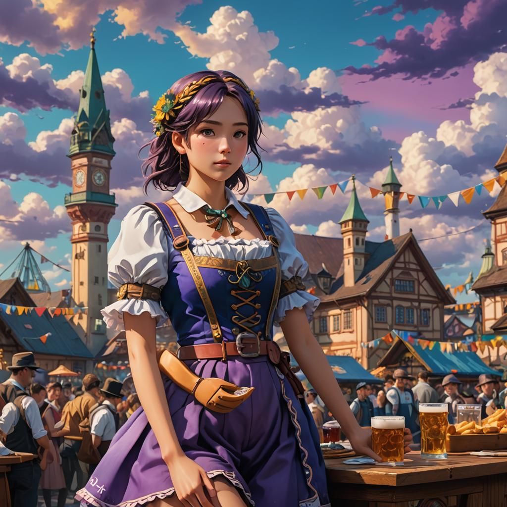 Oktoberfest in Triadic Colors with Volumetric Lighting