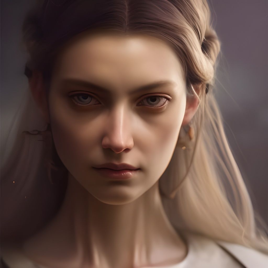 Gloomy Girl Portrait with Glowing Eyes