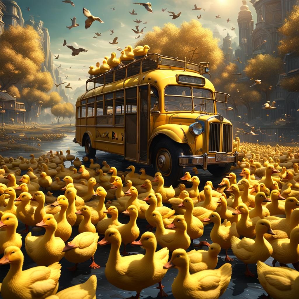 Duck Bus: A Fantastical Concept Art Image