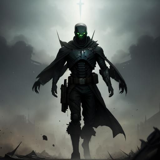 Sinister Border Crossing Scene in Digital Painting Style