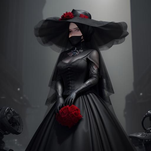 Vintage Lady with Rose, Sci-Fi Cinematic Style