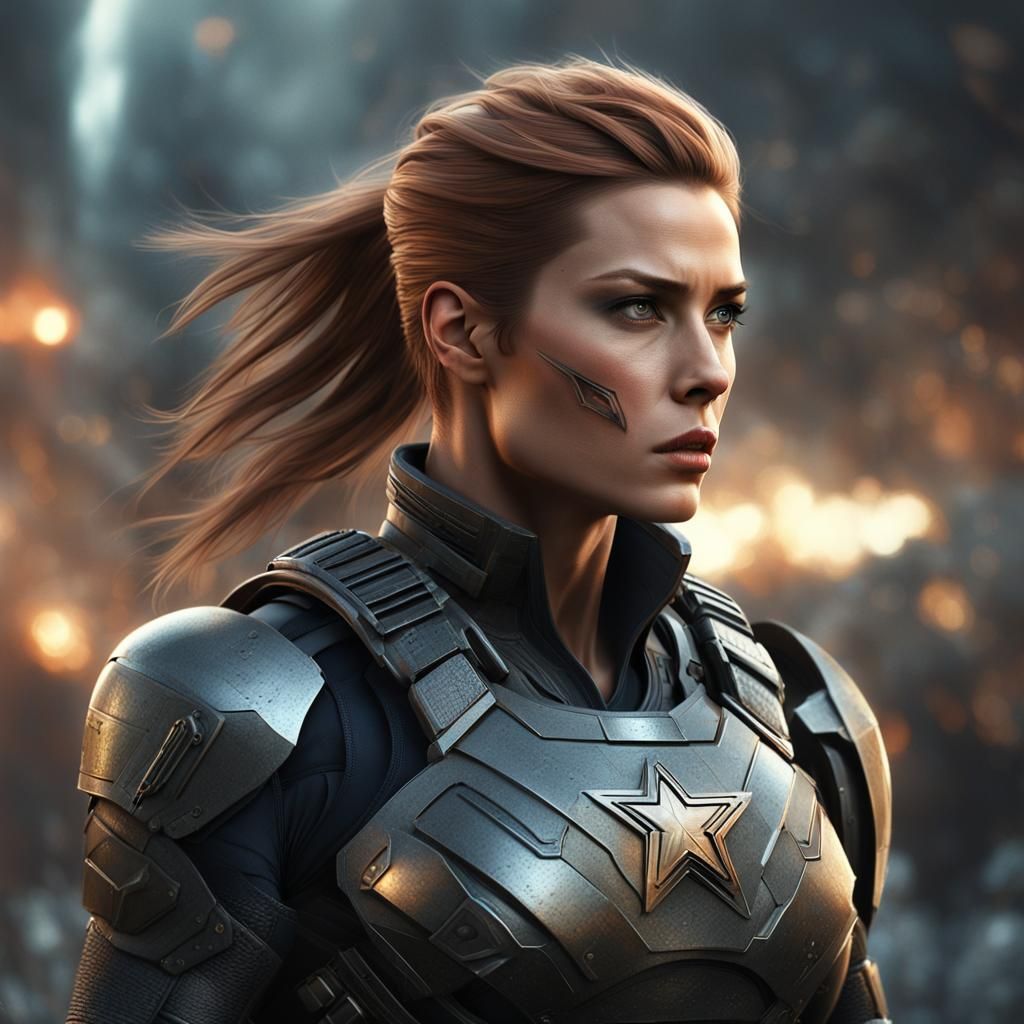 Stunning Female Superhero in Tactical Gear