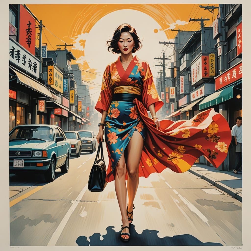 Risograph Print with Vibrant, Overlapping Colors