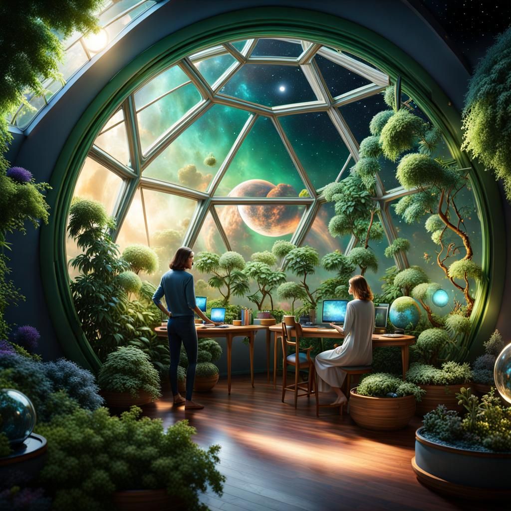 Lunar Dome Garden with Galaxy View