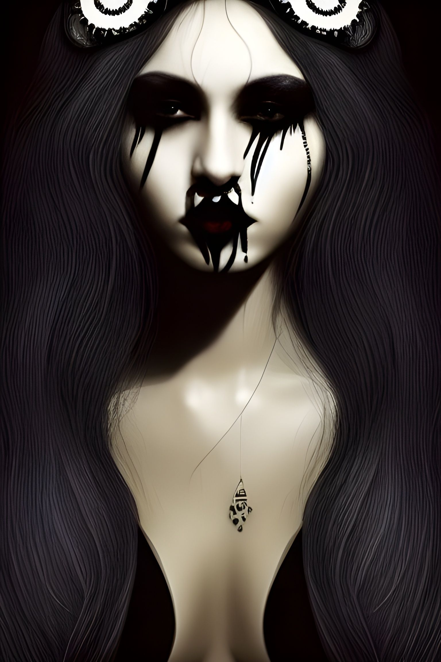 Black Moth Priestess Digital Illustration in 4K