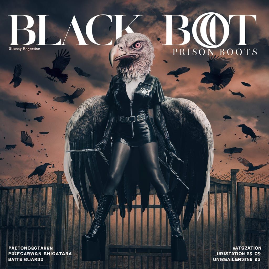 Surreal Gothic Prison Guard Magazine Cover Art