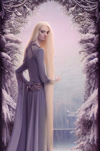 Gothic Androgynous Figure in Winter Hues