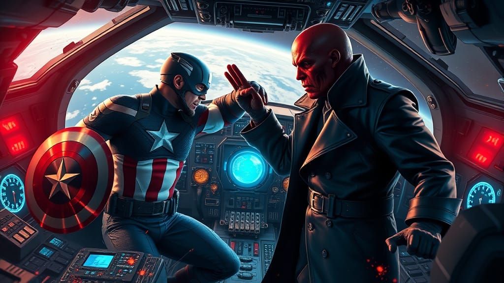 Captain America vs. Red Skull in HYDRA Bomber Cockpit
