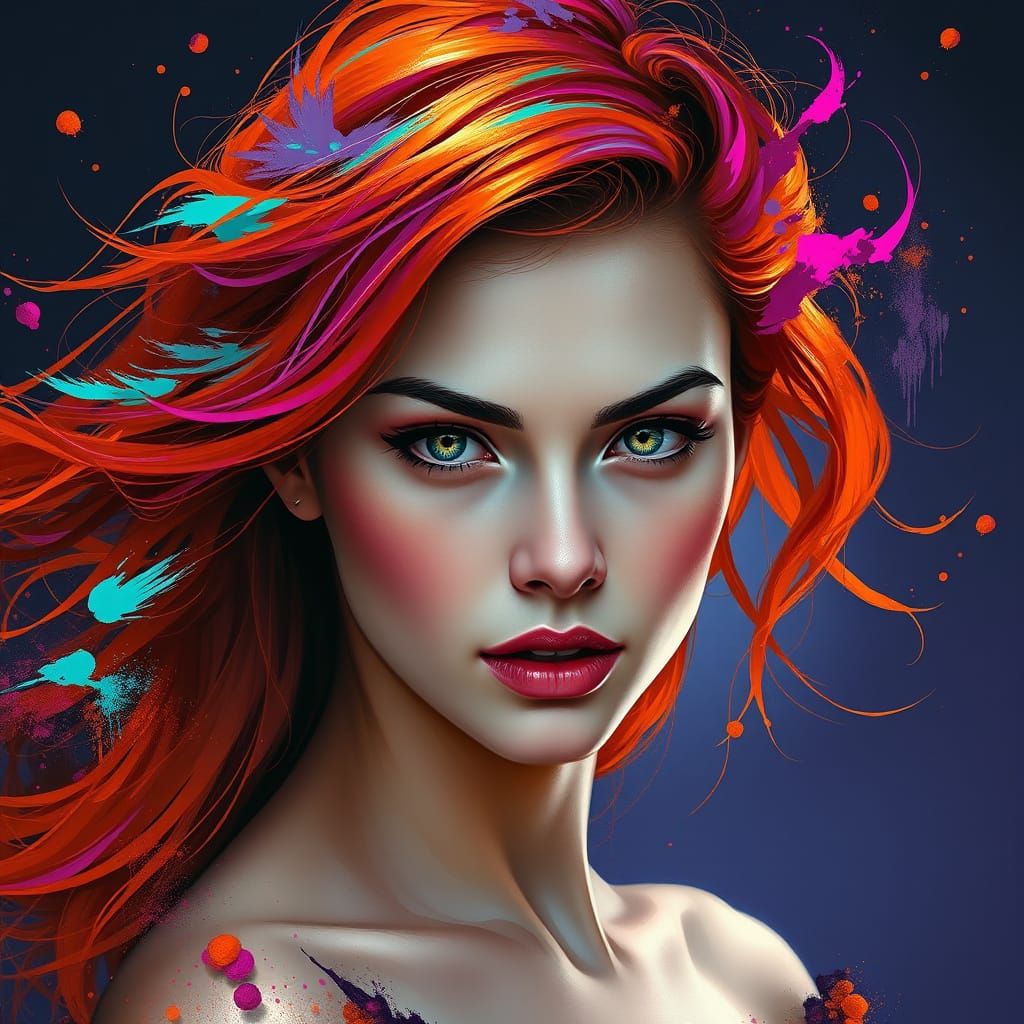 Fiery Goddess in Ethereal Splendor