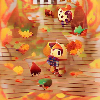 Animal Crossing-Style Autumnal Landscape