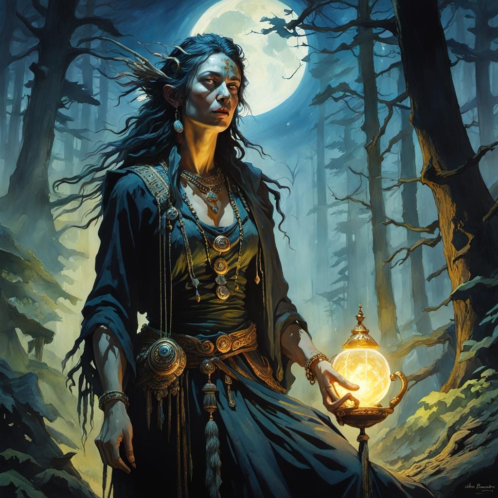 Bioluminescent Astral Projection Portrait in Watercolor Styl...