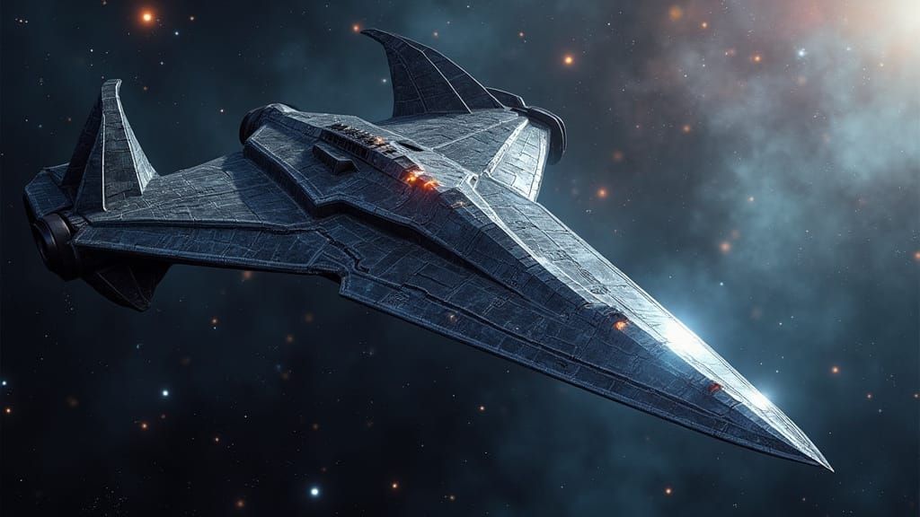 Dragon Starfighter Soaring Through Nebula, Digital Art