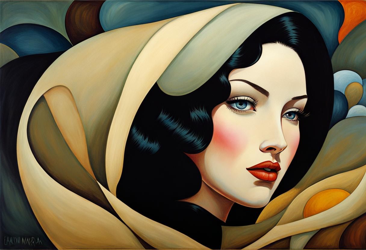 Frau mit Kopftuch (sieht etwas aus wie Schneewittchen)