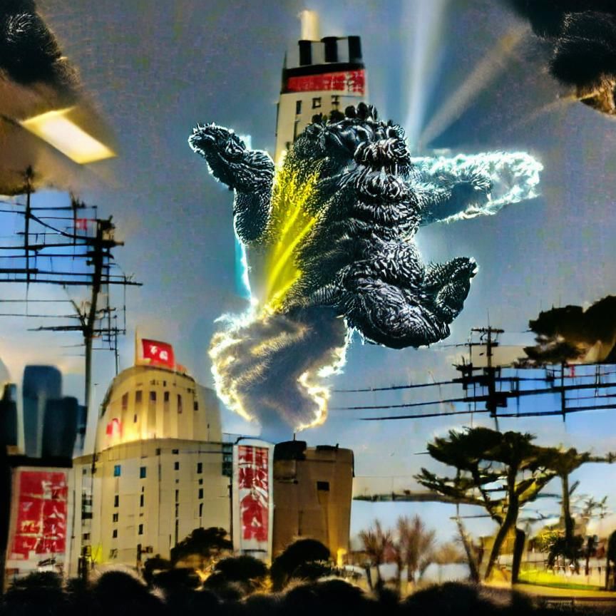 Godzilla Unleashes Nuclear Beam of Destruction
