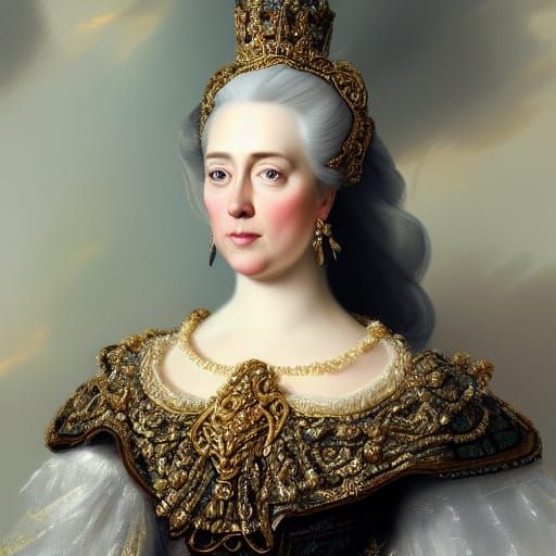 Catherine the Great Portrait in Vibrant Detail
