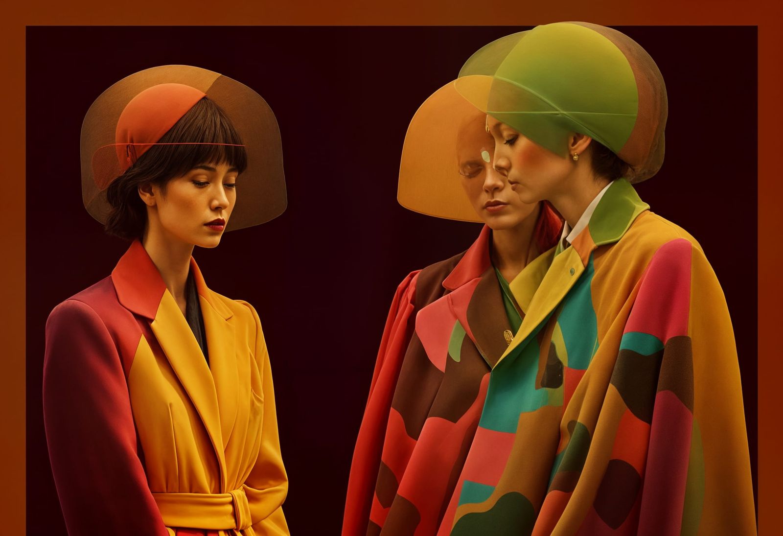 Happy People on Jet in Polychromatic Photo Style