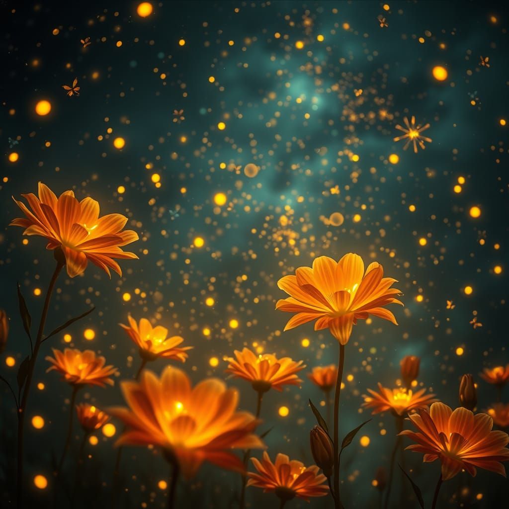 Ethereal Night Bloom in Digital Art