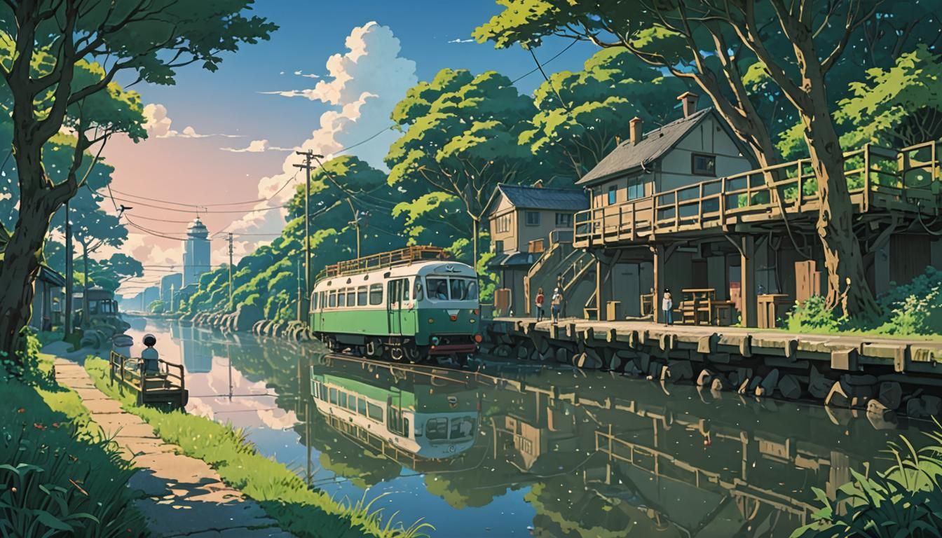 The Rolling Prawns Album Cover: Studio Ghibli Anime