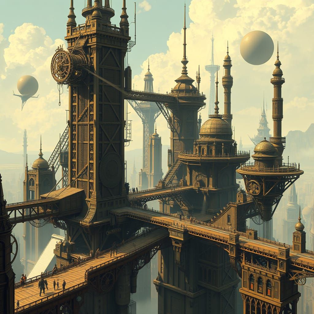 Aetherion: Steampunk Metropolis of Floating Towers