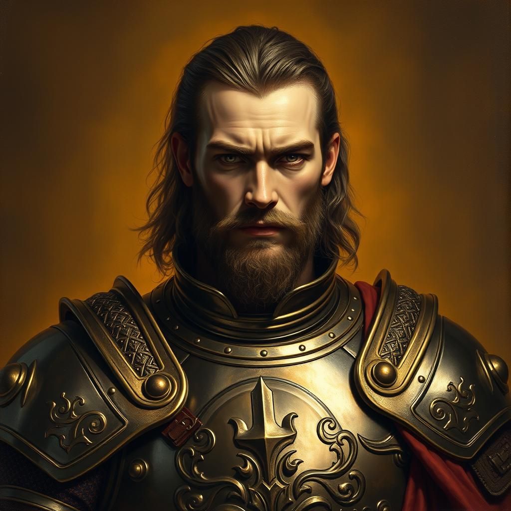 Valiant Paladin Portrait in Old Masters Style