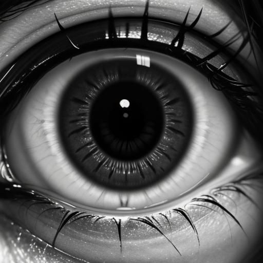 Hyperrealistic Crying Eye in Black and White