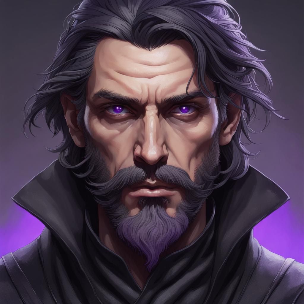 Ominous Raven: Hyperdetailed Portrait in Triadic Colors