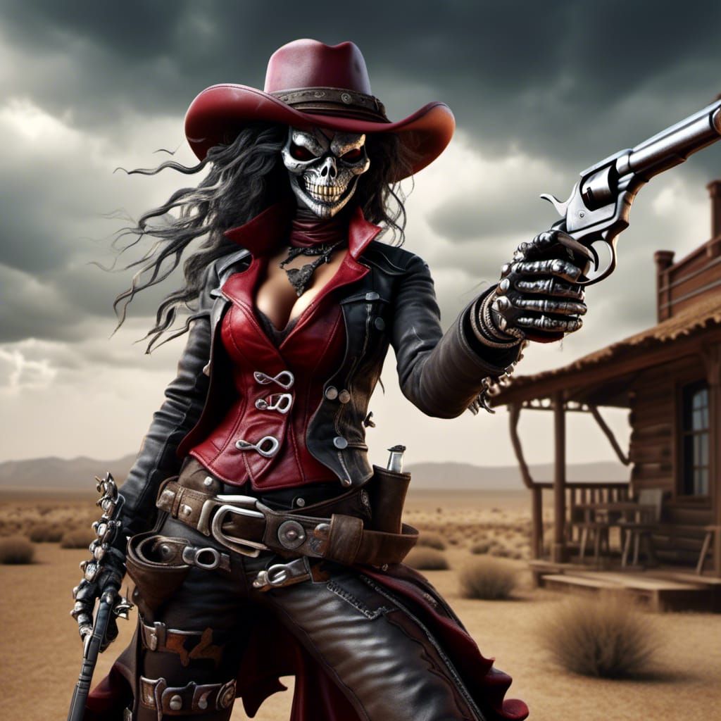 Female Gunslinger in the Old West Portrait